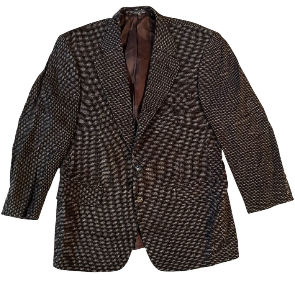 Neiman Marcus Ermenegildo Zegna Dark Brown Tweed Blazer